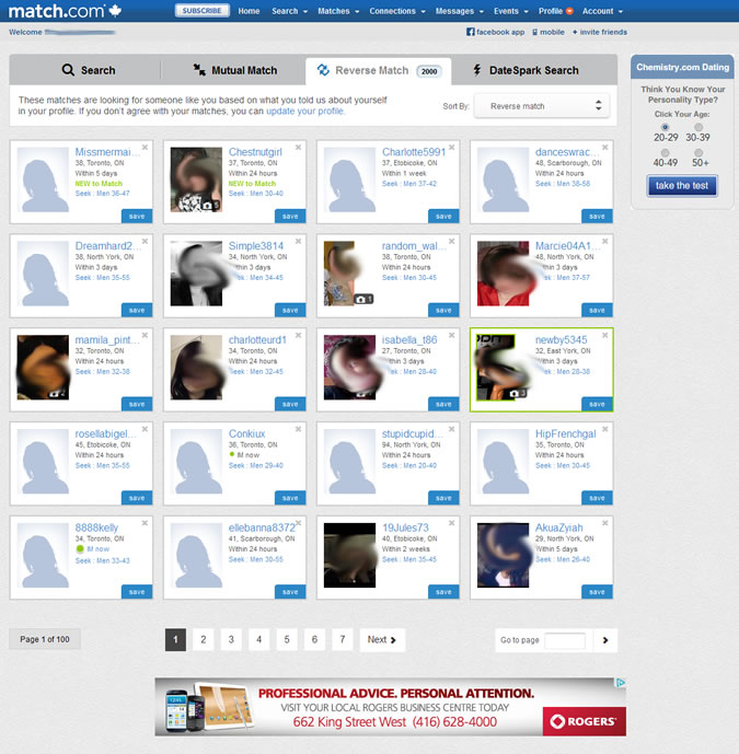 dating profile email search